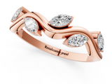 Rose gold Marquise Cut Twisted Band with Prong Setting_84