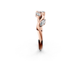 Rose gold Marquise Cut Twisted Band with Prong Setting_85