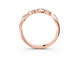 Rose gold Marquise Cut Twisted Band with Prong Setting_86