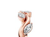 Rose gold Marquise Cut Twisted Band with Prong Setting_88