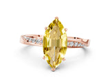 Rose gold Marquise Cut Yellow Sapphire Engagement Ring with Side Stone Accents and Four-Prong Setting_60