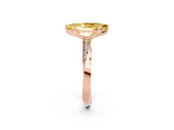Rose gold Marquise Cut Yellow Sapphire Engagement Ring with Side Stone Accents and Four-Prong Setting_62
