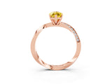 Rose gold Marquise Cut Yellow Sapphire Engagement Ring with Side Stone Accents and Four-Prong Setting_63
