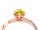 Rose gold Marquise Cut Yellow Sapphire Engagement Ring with Side Stone Accents and Four-Prong Setting_64
