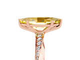 Rose gold Marquise Cut Yellow Sapphire Engagement Ring with Side Stone Accents and Four-Prong Setting_65
