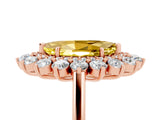 Rose gold Marquise Cut Yellow Sapphire Floral Double Halo Engagement Ring with Prong Setting_66