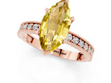Rose gold Marquise Cut Yellow Sapphire Milgrain Pavé Engagement Ring with Four-Prong Setting_25