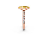 Rose gold Marquise Cut Yellow Sapphire Milgrain Pavé Engagement Ring with Four-Prong Setting_26