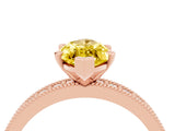 Rose gold Marquise Cut Yellow Sapphire Milgrain Pavé Engagement Ring with Four-Prong Setting_28