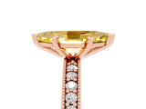 Rose gold Marquise Cut Yellow Sapphire Milgrain Pavé Engagement Ring with Four-Prong Setting_29