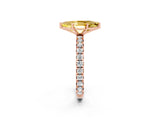 Rose gold Marquise Cut Yellow Sapphire Pavé Solitaire Ring with Round Band and Prong Setting_26