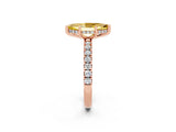 Rose gold Marquise Cut Yellow Sapphire Pave Band Solitaire Ring with Four-Prong Setting_14