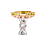 Rose gold Marquise Cut Yellow Sapphire Prong Setting with Side Stones on a Pave Band_29
