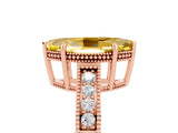Rose gold Marquise Cut Yellow Sapphire Ring with Milgrain Pavé Band and Four-Prong Setting_41