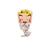 Rose gold Marquise Cut Yellow Sapphire Scattered Round Accent Ring with Prong Setting_17