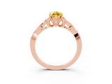 Rose gold Marquise Cut Yellow Sapphire Solitaire Celtic Knot Ring with Four-Prong Setting_27