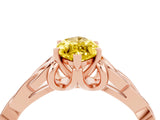 Rose gold Marquise Cut Yellow Sapphire Solitaire Celtic Knot Ring with Four-Prong Setting_28