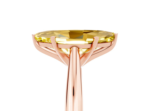 Rose gold Marquise Cut Yellow Sapphire Solitaire Engagement Ring with Cathedral Setting and Four-Prong Mount_17