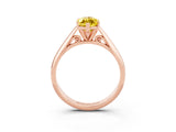 Rose gold Marquise Cut Yellow Sapphire Solitaire Engagement Ring with Cathedral Setting and Four-Prong Mount_27