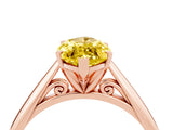Rose gold Marquise Cut Yellow Sapphire Solitaire Engagement Ring with Cathedral Setting and Four-Prong Mount_28
