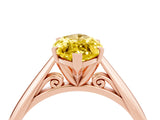 Rose gold Marquise Cut Yellow Sapphire Solitaire Engagement Ring with Cathedral Setting and Four-Prong Mount_70