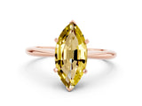 Rose gold Marquise Cut Yellow Sapphire Solitaire Engagement Ring with Classic Band and Four-Prong Setting_24