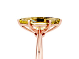 Rose gold Marquise Cut Yellow Sapphire Solitaire Engagement Ring with Classic Band and Four-Prong Setting_29
