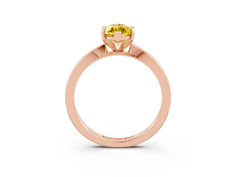Rose gold Marquise Cut Yellow Sapphire Solitaire Engagement Ring with Classic Band and Four-Prong Setting_63