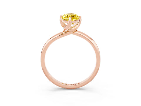 Rose gold Marquise Cut Yellow Sapphire Solitaire Engagement Ring with Four-Prong Setting and Classic Band_15