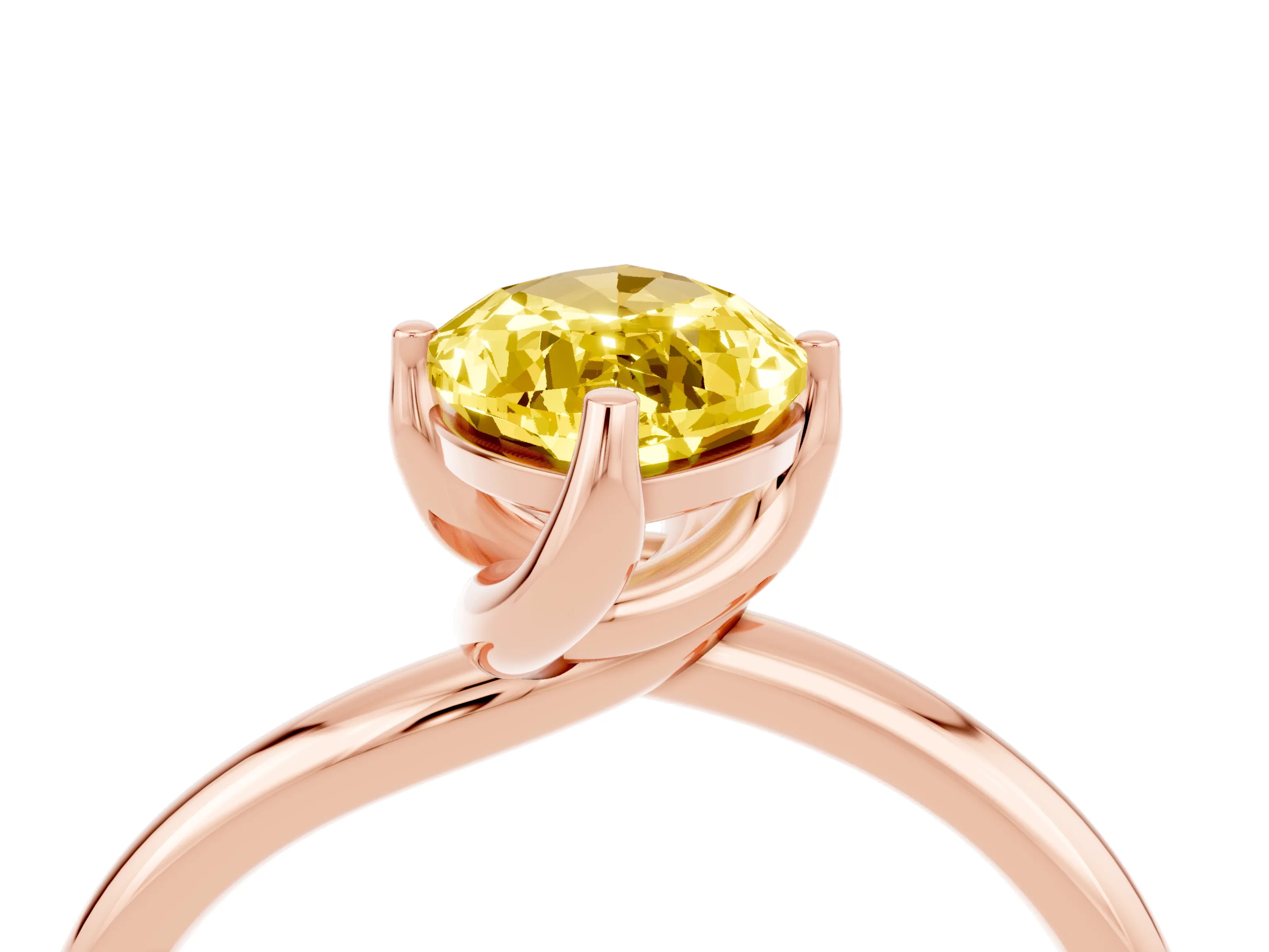 Rose gold Marquise Cut Yellow Sapphire Solitaire Engagement Ring with Four-Prong Setting and Classic Band_16