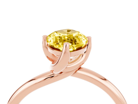 Rose gold Marquise Cut Yellow Sapphire Solitaire Engagement Ring with Four-Prong Setting and Classic Band_16