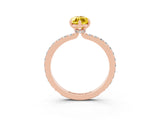 Rose gold Marquise Cut Yellow Sapphire Solitaire Engagement Ring with Pavé Band and Four-Prong Setting_27