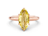 Rose gold Marquise Cut Yellow Sapphire Solitaire Engagement Ring with Round Band and Four-Prong Setting_24