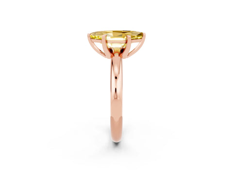 Rose gold Marquise Cut Yellow Sapphire Solitaire Engagement Ring with Round Band and Four-Prong Setting_26