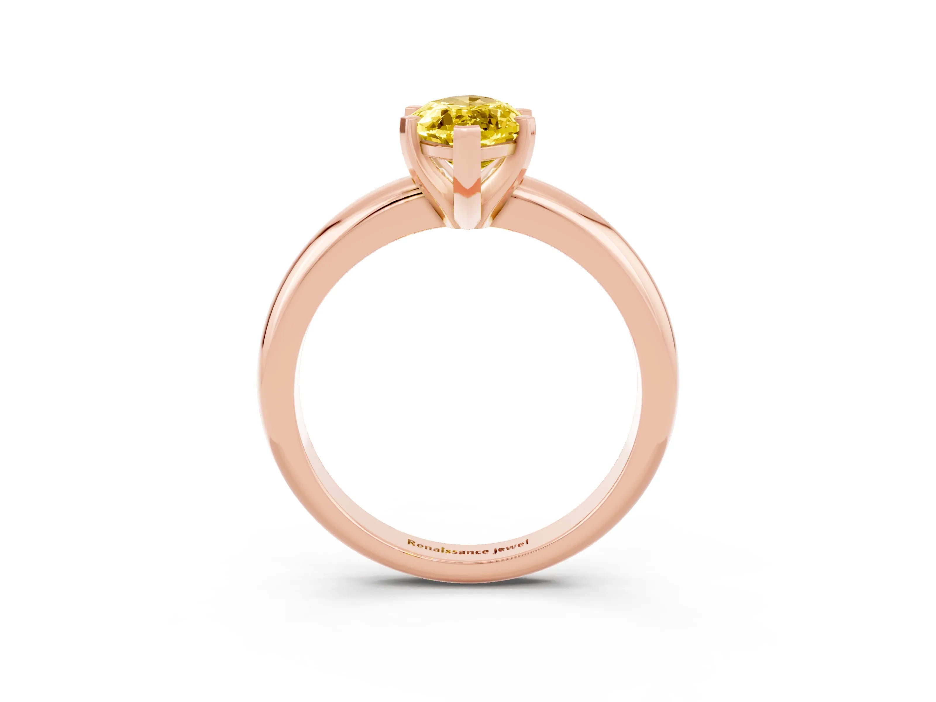 Rose gold Marquise Cut Yellow Sapphire Solitaire Engagement Ring with Round Band and Four-Prong Setting_27