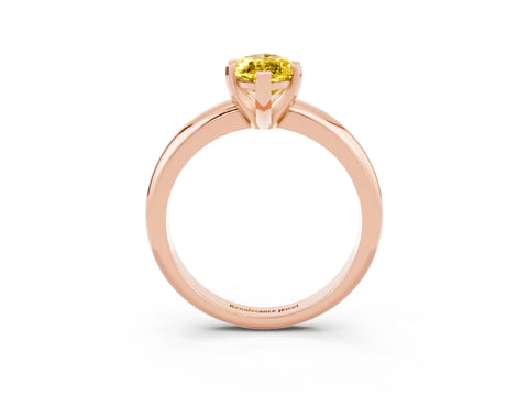 Rose gold Marquise Cut Yellow Sapphire Solitaire Engagement Ring with Round Band and Four-Prong Setting_27