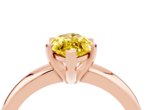 Rose gold Marquise Cut Yellow Sapphire Solitaire Engagement Ring with Round Band and Four-Prong Setting_28