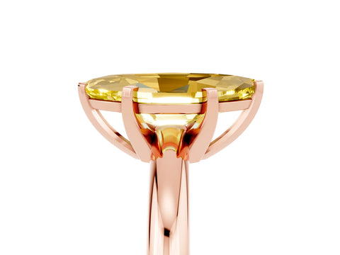 Rose gold Marquise Cut Yellow Sapphire Solitaire Engagement Ring with Round Band and Four-Prong Setting_29