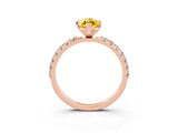 Rose gold Marquise Cut Yellow Sapphire Solitaire Pavé Band with Four-Prong Setting_27