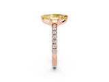 Rose gold Marquise Cut Yellow Sapphire Solitaire Pavé Engagement Ring with Round Band and Prong Setting_74