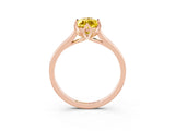 Rose gold Marquise Cut Yellow Sapphire Solitaire Ring with Flower Prong Setting and Classic Band_15