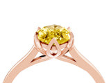 Rose gold Marquise Cut Yellow Sapphire Solitaire Ring with Flower Prong Setting and Classic Band_40