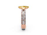 Rose gold Marquise Cut Yellow Sapphire Solitaire Ring with Pavé and Channel Set Band_26