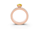 Rose gold Marquise Cut Yellow Sapphire Solitaire Ring with Pavé and Channel Set Band_27