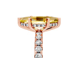 Rose gold Marquise Cut Yellow Sapphire Solitaire Ring with Round  Pavé Band and Four-Prong Setting_49