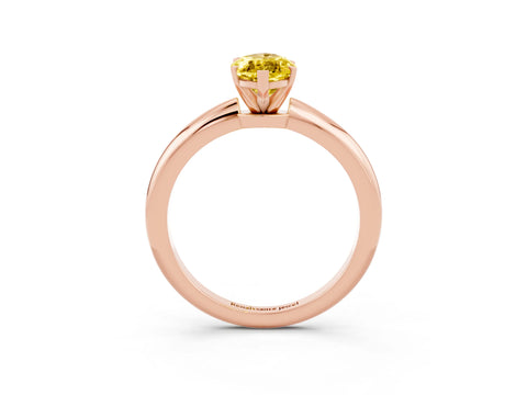 Rose gold Marquise Cut Yellow Sapphire Solitaire Ring with Six-Prong Setting and Classic Band_3