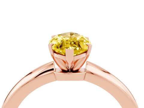 Rose gold Marquise Cut Yellow Sapphire Solitaire Ring with Six-Prong Setting and Classic Band_4