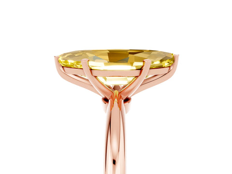 Rose gold Marquise Cut Yellow Sapphire Solitaire Ring with Six-Prong Setting and Classic Band_5