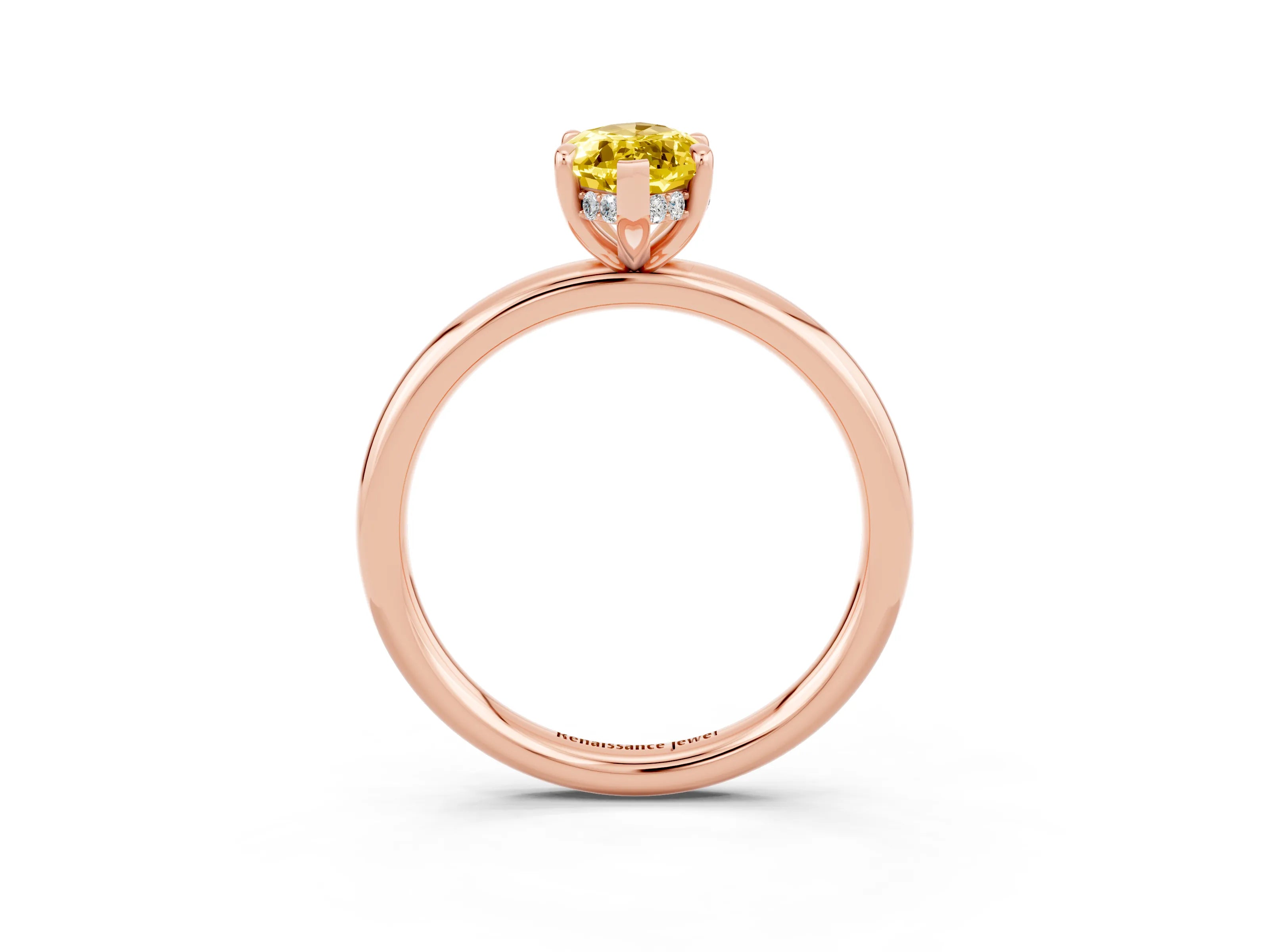 Rose gold Marquise Cut Yellow Sapphire Solitaire Ring with Thin Band and Four-Prong Setting_39