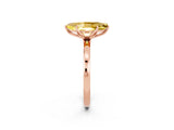 Rose gold Marquise Cut Yellow Sapphire Solitaire Ring with Thin Band and Prong Setting_14